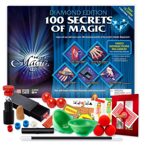 Jewels of Diamond Magic Kit for Kids - Kids Toys with Magic Wand, Trick Box & Magic Cards, STEM Kit for Learning Tricks, Beginner Set, Educational Birthday Gift