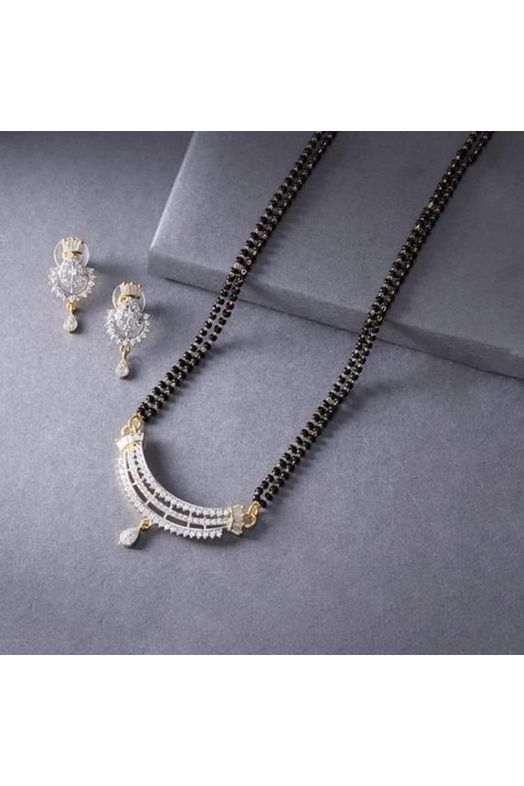 Jewels Galaxy Crescent Shape Mangalsutra Necklaces (Multicolour)