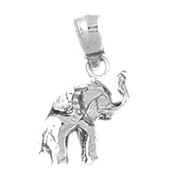 Jewels Obsession Sterling Silver 3D Elephant Pendant