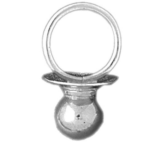 Jewels Obsession Sterling Silver 3D Pacifier Pendant