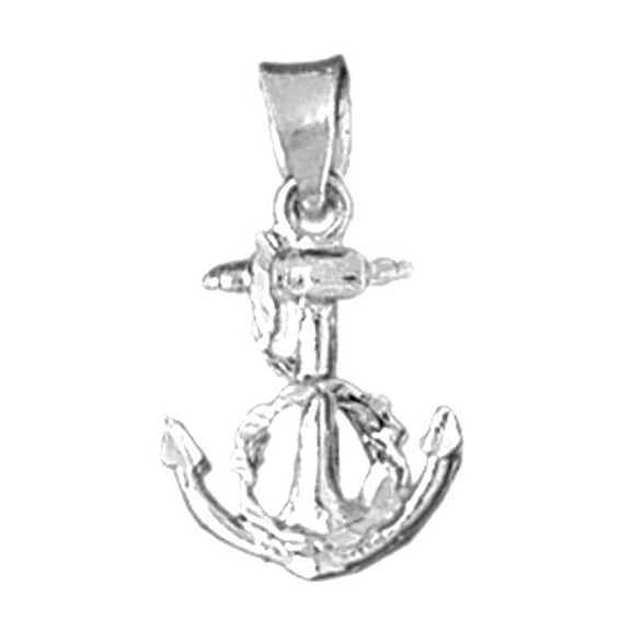 Jewels Obsession Sterling Silver Anchor With Rope Pendant