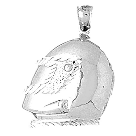 Jewels Obsession Sterling Silver Motorcycle Helmet Pendant