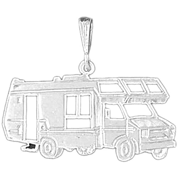 Jewels Obsession Sterling Silver Rv Recreational Vehicle Pendant