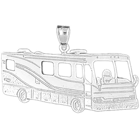 Jewels Obsession Sterling Silver Rv Recreational Vehicle Pendant