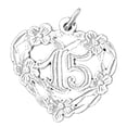 thumbnail image 1 of Jewels Obsession Sterling Silver Sweet 15 Pendant, 1 of 3