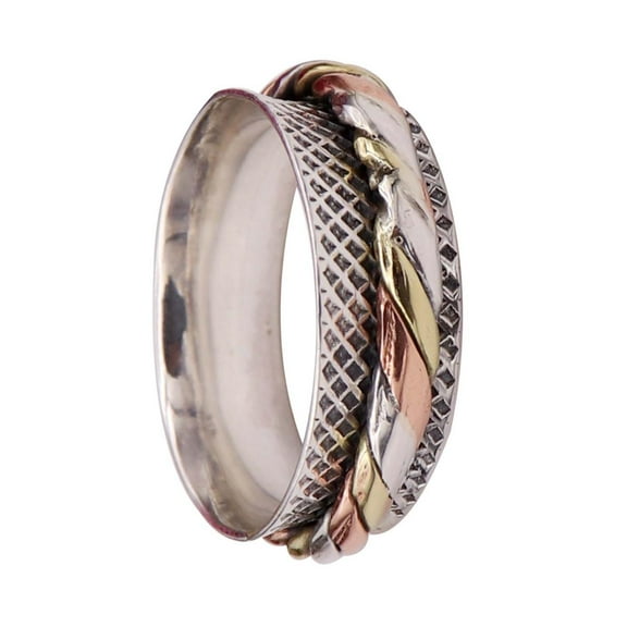 JewelsTrezoro Sterling Silver 925 Spinner Ring Meditation Ring Men Women Handmade Ring All Sizes Gift Item Jewelry TSR09A (US-11)