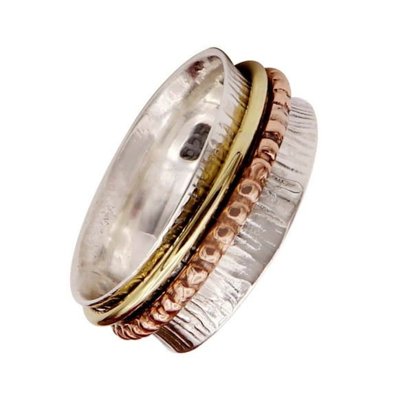 JewelsTrezoro Sterling Silver 925 Spinner Ring Meditation Ring Men Women Ring All Sizes Gift Item Handmade Jewelry TSR01A (US-13.5)