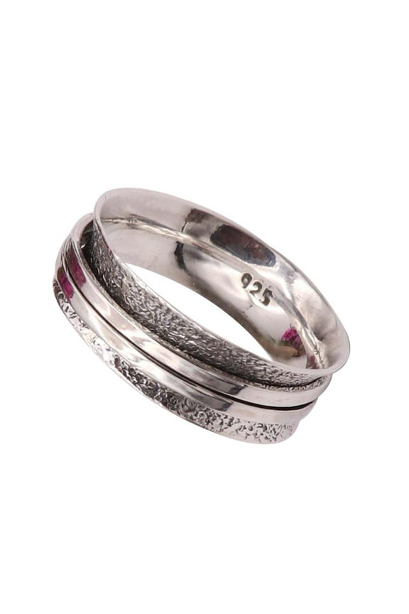 Sterling Silver 925 Spinner Ring Meditation Ring Men Women Ring All Sizes Gift Item Handmade Jewelry TSR03A (US-8)