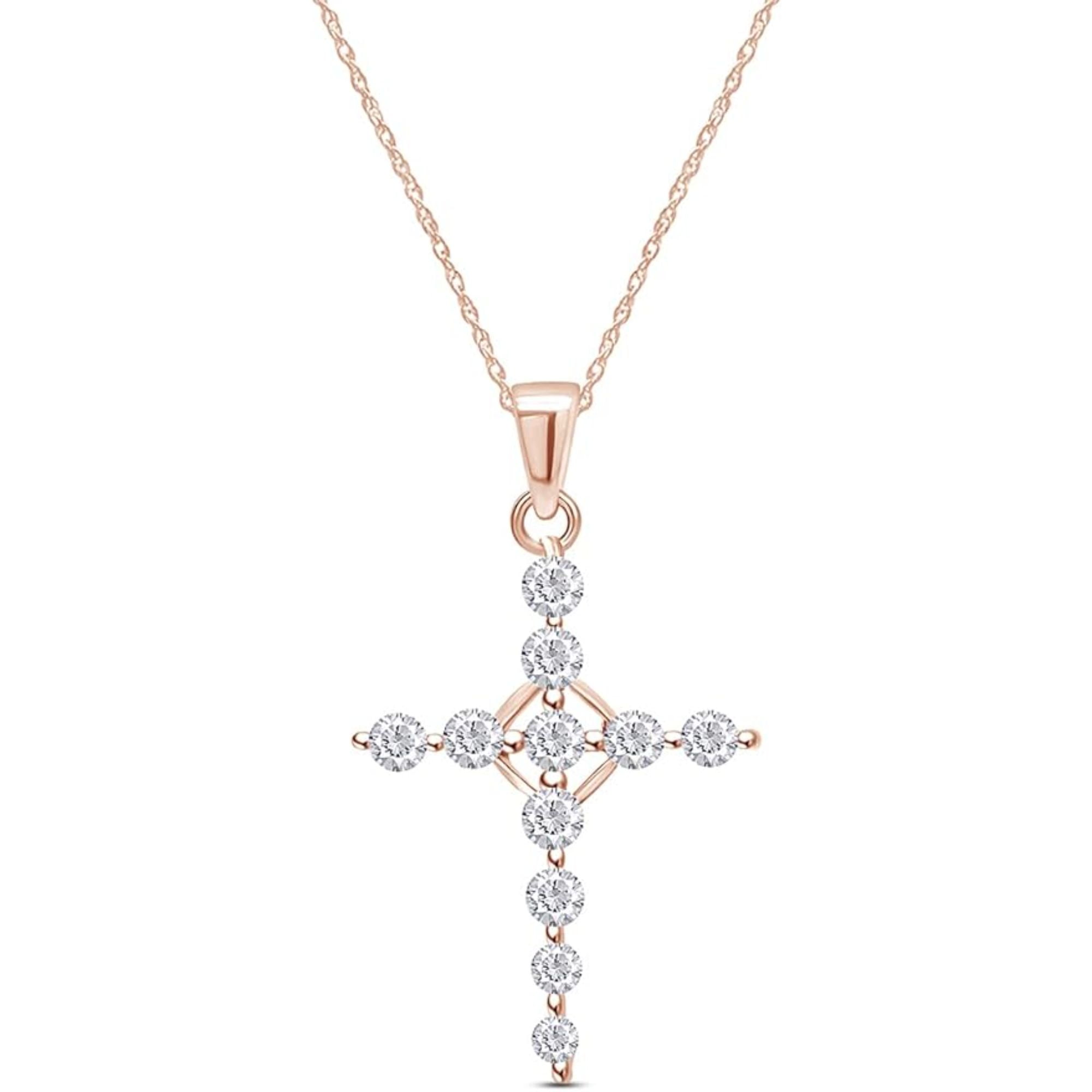 JewelsYard Real 925 Sterling Silver 14K Rose Gold Finish Round Cut