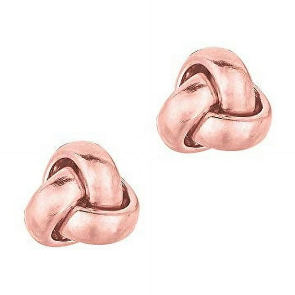 Jewelstop 14K Real Pink Rose Gold Love Knot Earrings