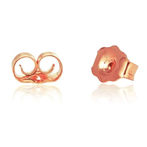 Jewelstop 14K Real Rose Gold Post Nut Earrings Back