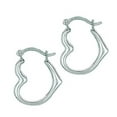 thumbnail image 1 of Jewelstop 14K Real White Gold Heart Hoop Tubular Earrings, 1 of 5