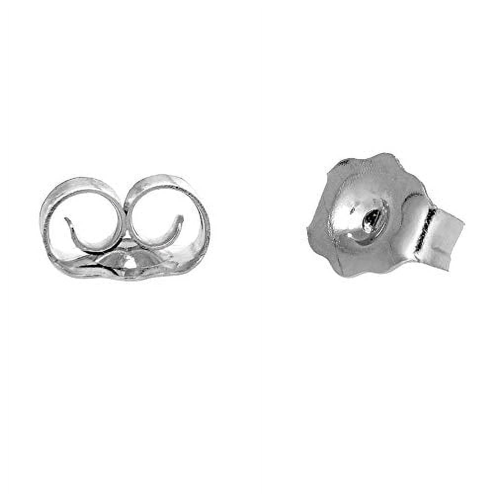 Jewelstop 14K Real White Gold Post Nut Earrings Back