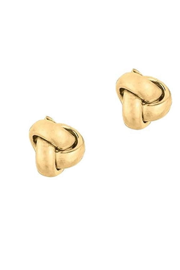 Jewelstop 14K Real Yellow Gold Love Knot Earrings