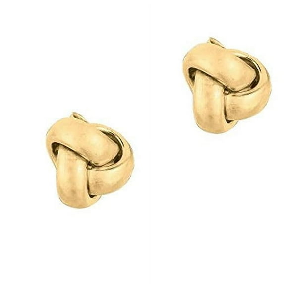 Jewelstop 14K Real Yellow Gold Love Knot Earrings