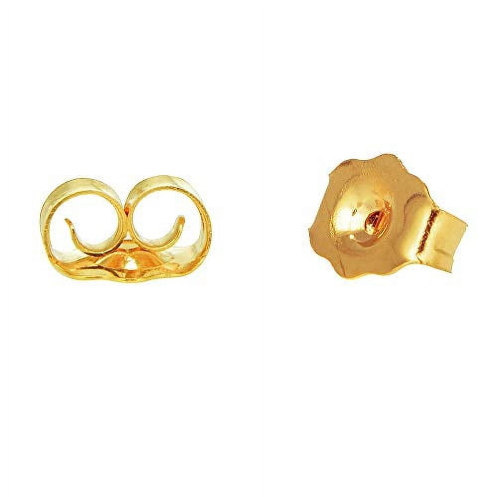 Jewelstop 14K Real Yellow Gold Post Nut Earrings Back