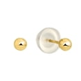 thumbnail image 1 of Jewelstop 14K Real Yellow Gold Stud Ball Earrings, Silicone Pushbacks - 2 Mm, 1 of 6