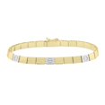 thumbnail image 1 of Jewelstop 14K Two-Tone Gold Polished Finish 4.8mm Nail Head Bracelet with Box with One Side Figure 8 Clasp - 7", 1 of 4