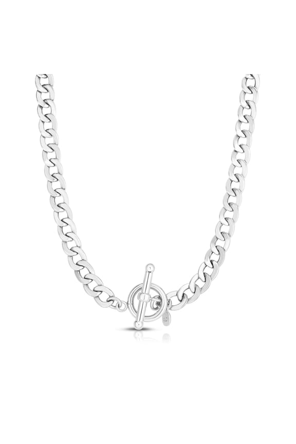 Jewelstop Sterling Silver Polished Finish La Gourmette Chain with Toggle Clasp - 18"