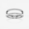 thumbnail image 1 of Jewelsyard Created Round Cut White Diamond Real 925 Sterling Silver 14K White Gold Finish Warp Guard Moissanite Engagement Enhancer Ring Gift For Women, 1 of 2