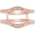 thumbnail image 1 of Jewelsyard Created Sparkling Round Cut Moissanite White Diamond 925 Sterling Silver 14K Rose Gold Finish Filigree Vintage Ring Enhancer Guard Ring Gift For Women, 1 of 2