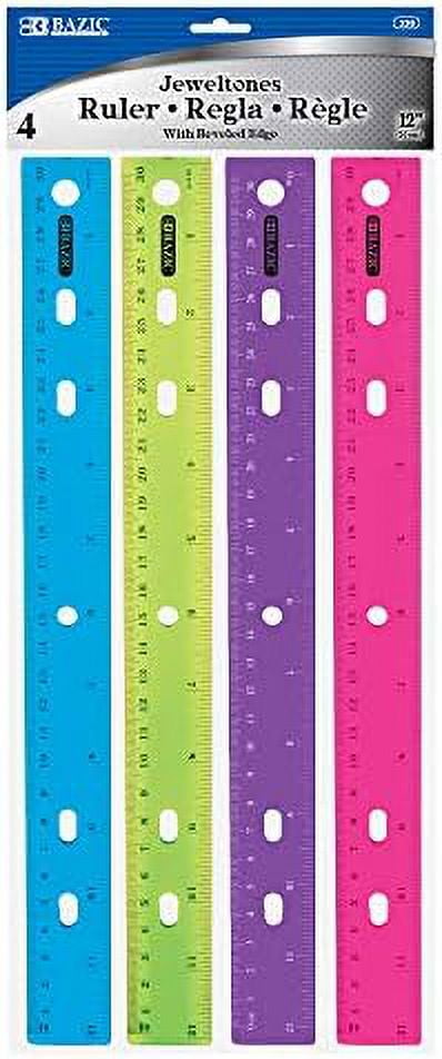 Jeweltones Color Plastic Ruler 12