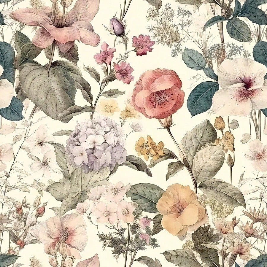 Jeweluck Floral Wallpaper Peel and Stick Vintage Floral Contact Paper Peel and Stick 16.9 x393.7 Poppy Flower Wallpaper Boho Leaf Removable Self Adhesive Wall Paper for Cabinets Bedroom Decorative