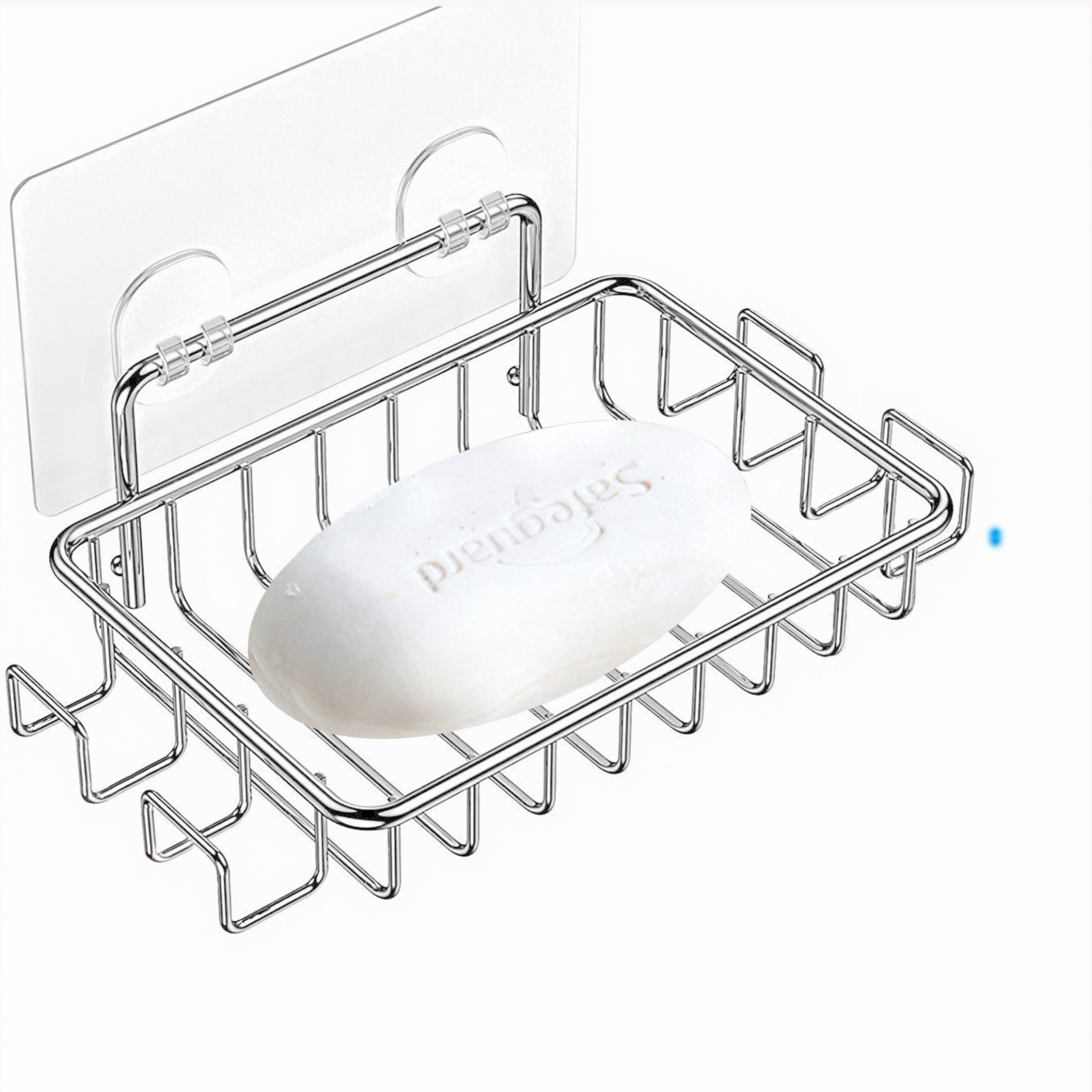 Jewexier Bar Soap Holder for Shower Wall with 4 Hooks, Stainless Steel Soap Saver Soap Holder ...