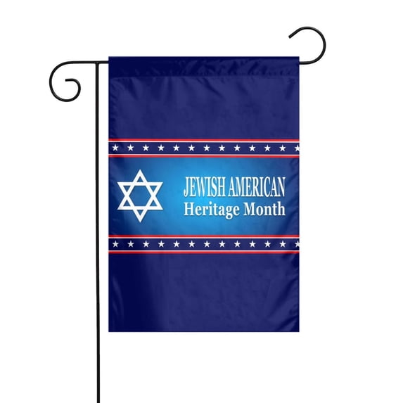 Jewish-American Heritage Month Garden Flag Decoration Yard Farmhouse Double Sided Holiday Party Outdoor Camping Decor Flags 12x18in
