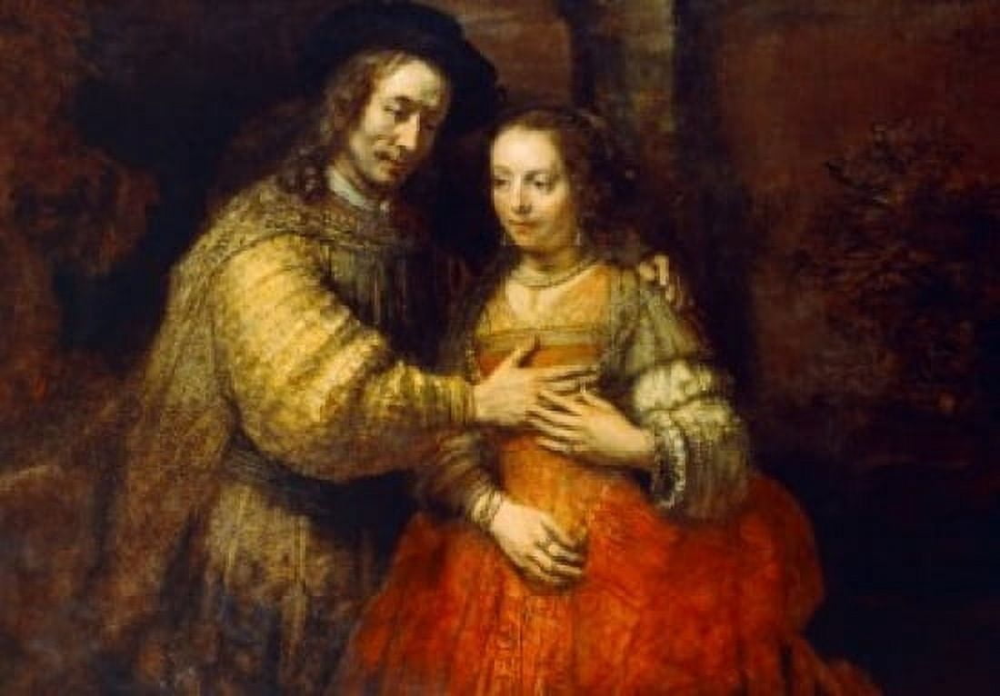 The Jewish Bride 1667 Rembrandt Harmensz van Rijn (1606-1669 Dutch) Oil on canvas Rijksmuseum Amsterdam Netherlands Canvas Art - Rembrandt Harmensz van Rijn (24 x 36)