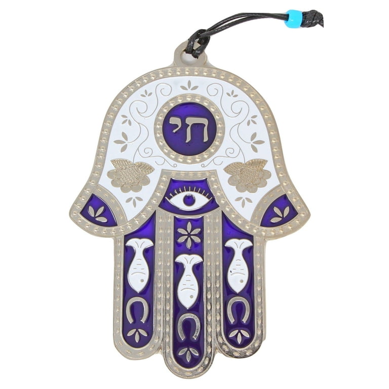 Jewish Chai Living Good Luck Home Wall Decor Multicolor Hamsa Hand Large Made in Israel