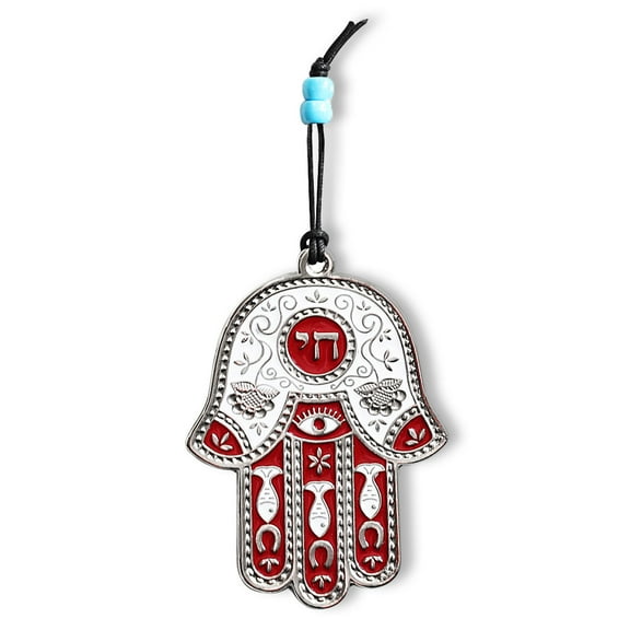 Jewish Chai Living Good Luck Home Wall Decor Multicolor Hamsa Hand - Medium - Made in Israel