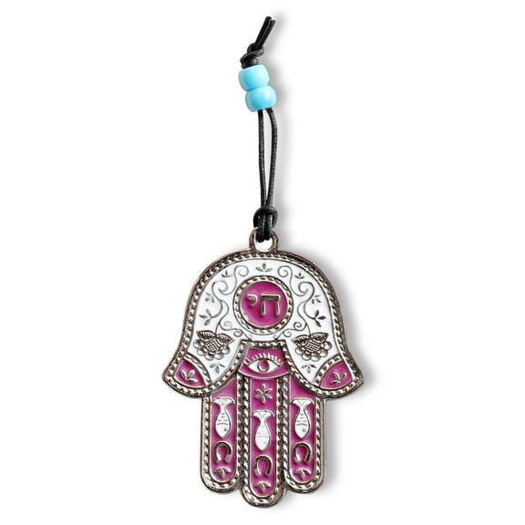 Jewish Chai Living Good Luck Home Wall Decor Multicolor Hamsa Hand - Small - Made in Israel