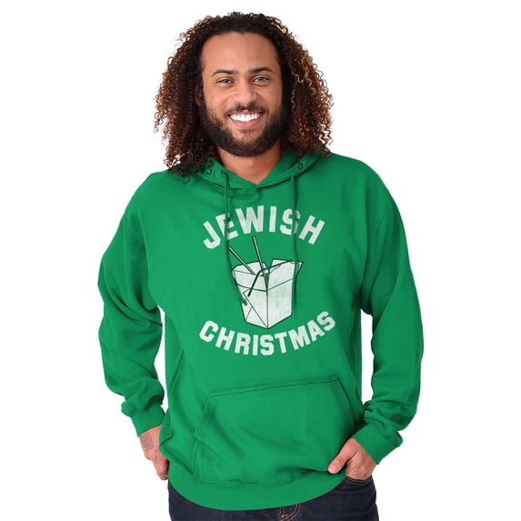 Jewish Christmas Chinese Takeout Unisex Plus Fleece Graphic Hoodie Brisco Brands 2X