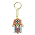 thumbnail image 1 of Jewish Mazal Living Good Luck Multicolor Hamsa Hand - Small Key Chain, 1 of 3