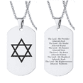 thumbnail image 1 of Jewish Star of David Names of God Prayer Necklace Stainless Steel Jew Lords Jehovah Protection Pendant Chain Israelite Jewelry Religious Gifts for Men Women, Silver, 1 of 4