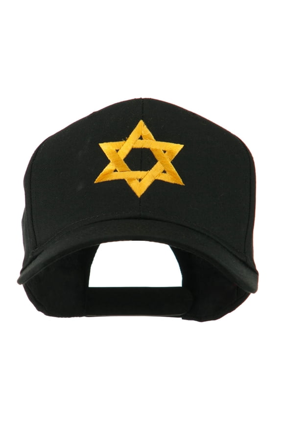 Jewish Star of David Embroidered Cap - Black OSFM