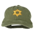 thumbnail image 1 of Jewish Star of David Embroidered Washed Cap - Olive OSFM, 1 of 5