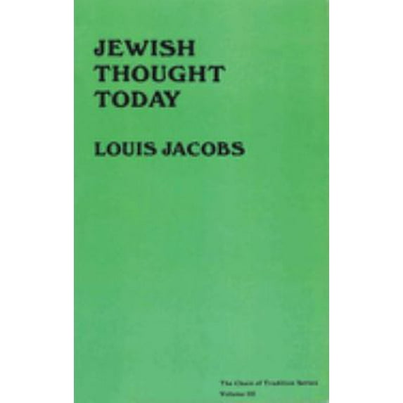 Pre-Owned Jewish Thought Today (Paperback) 0874410142 9780874410143