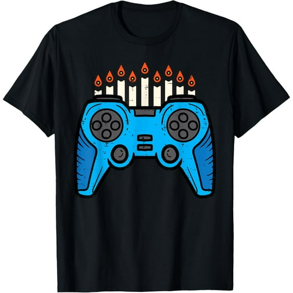 Jewish Video Game Gamer Hanukkah Chanukah Men Boy Youth Kids T-Shirt