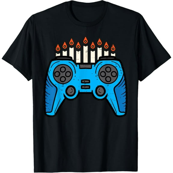 Jewish Video Game Gamer Hanukkah Chanukah Men Boy Youth Kids T-Shirt