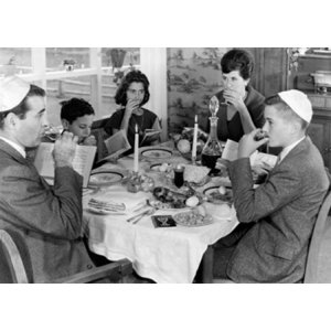 Jewish Family Seder Dinner Canvas Art, 24 x 36