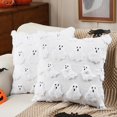 thumbnail image 1 of Jewlalo Halloween Throw Pillow Covers 18x18 Set of 2, Spooky Ghost White Decorations Pillow Cases Soft Plush Faux Fur Wool Couch Cushion Case for Couch Bed Sofa Living Room Home Decor, 1 of 7