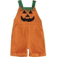 thumbnail image 1 of Gaiseeis Todd'ler Halloween Overalls, Cute Pumpkin and Ghost Cosplay Corduroy Romper Outfit for B'oy's and G'irl's, Fall Festival Halloween Clothes, 1 of 7