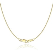 XUEYANG Jewlpire Solid 18K Gold Over 925 Sterling Silver Chain Necklace for Women Girls, 0.8mm Box Chain Lobster Claw Clasp-Super Thin & Strong Necklace Chain 16/18/20/22/24 Inch