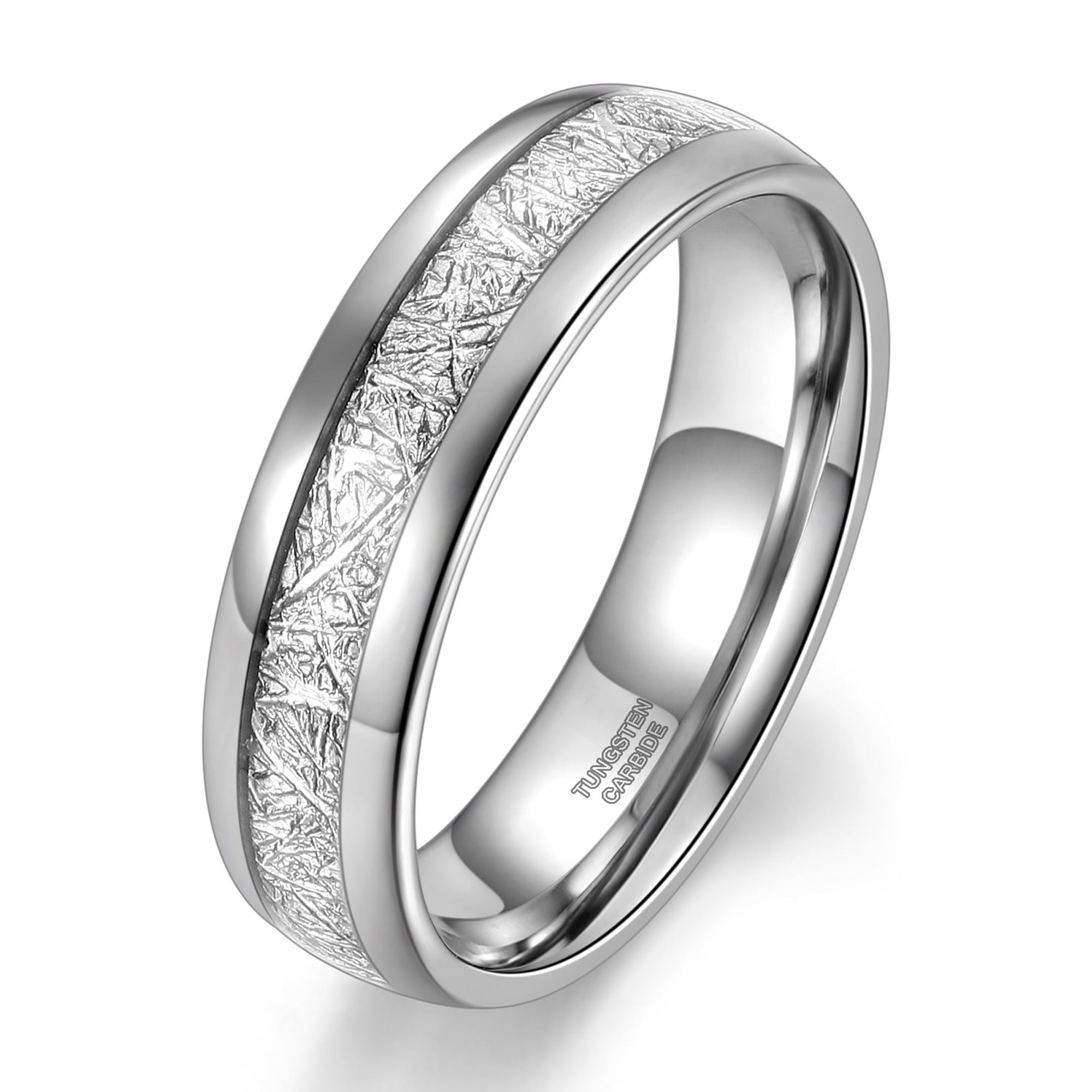 TUTISS Tungsten Wedding Bands For Men & Women - 6mm & 8mm Comfort Fit, 'I Love You' Engraved, Stepped Bevel Edges