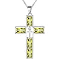 thumbnail image 1 of Jewmon 925 Sterling Silver Cross Necklace August Birthstone Cross Pendant Necklace for Women Men Birthstone Jewelry Gifts for Mom Wife Girlfriend, 1 of 9