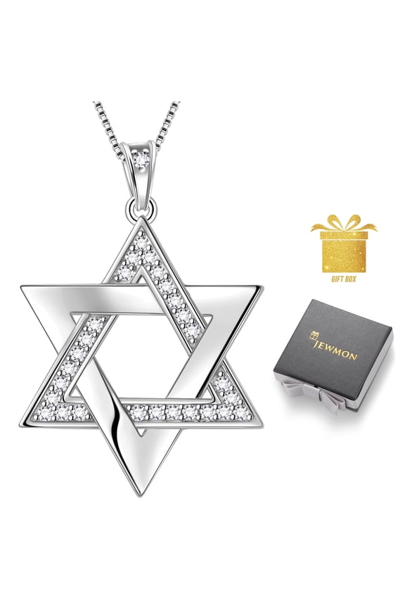 925 Sterling Silver Star of David Necklace for Women Magen David Star Pendant Jewish Jewelry Men Valentines Day Gifts for Her