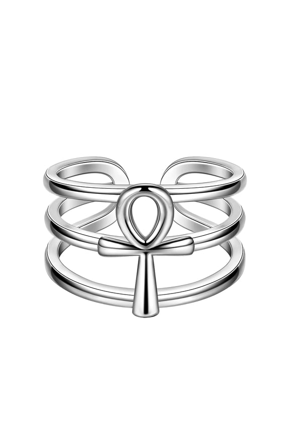 Ankh Cross Ring Adjustable Key of Life Ankh Mythology Ring Egyptian Jewelry for Women Men