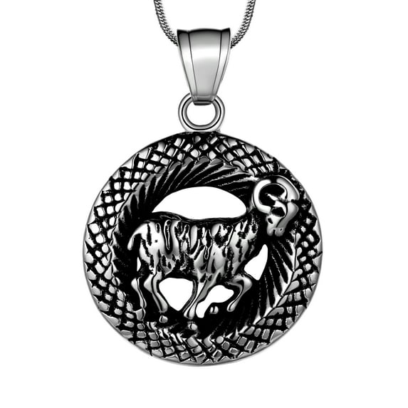 Jewmon Aries Necklace for Men Star Sign Constellation Horoscope Pendant Charm Unisex Zodiac Sign Jewelry Gift